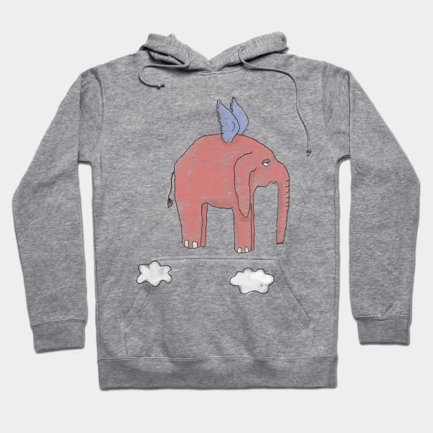 "pink elephant tired of flying" Hoodie by Mashas01ar